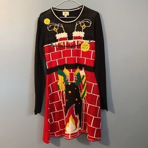 🎄 Born Famous light up Ugly Christmas Sweater Women's L NWT